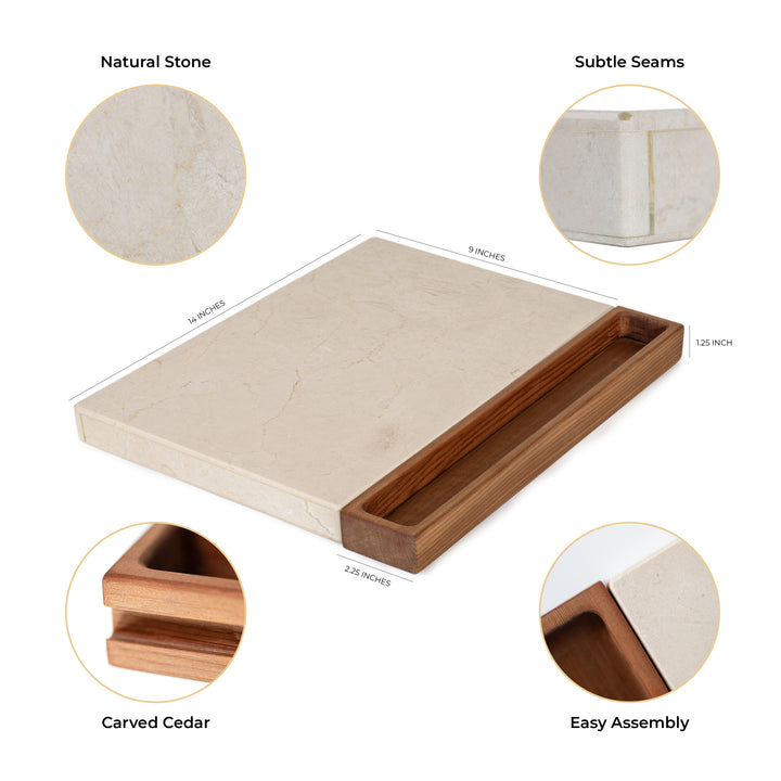 CHEESE/CHARCUTERIE BOARD | Crema Marfil | 14 x 11