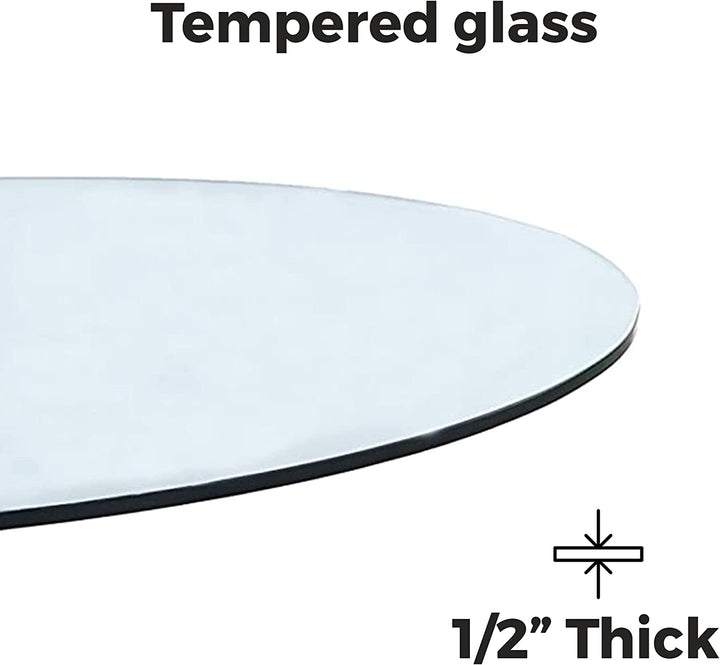 GLASS TABLETOP | Oval | 24"L 48"W 1/2"Thick