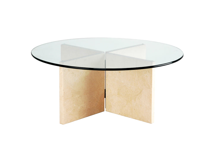 COFFEE TABLE | X Base Round | 36"L 36"W 14"H