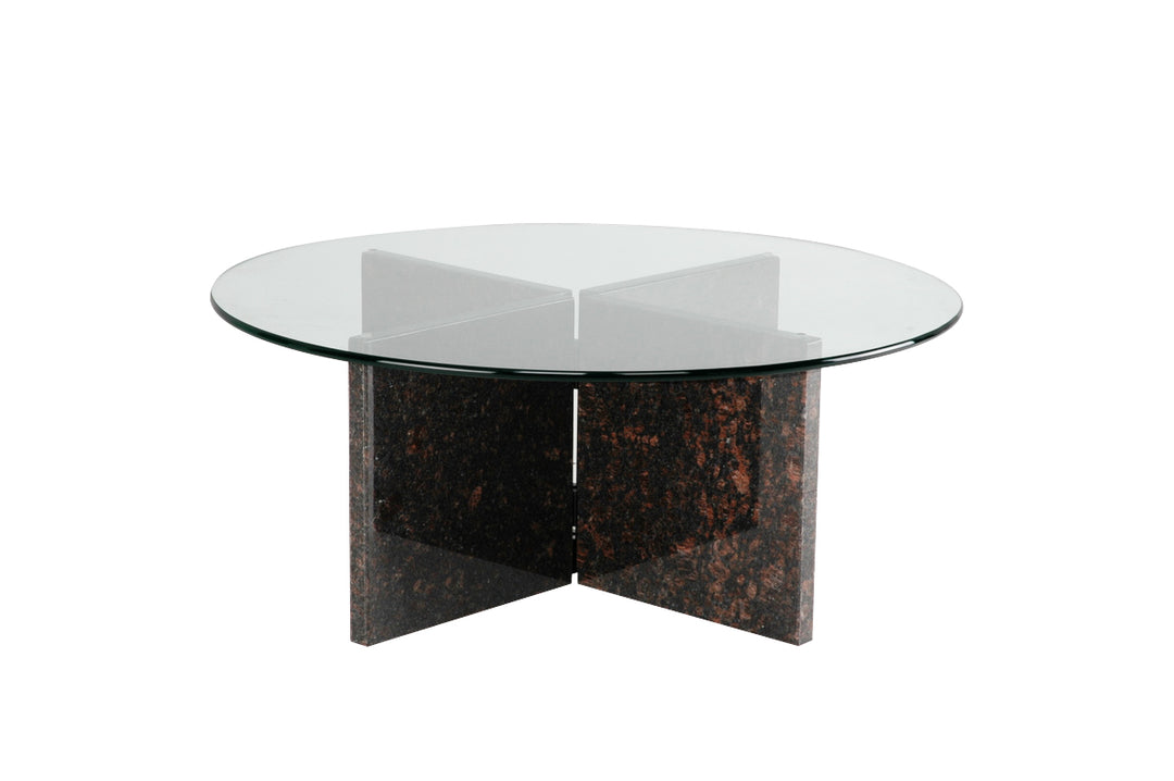 COFFEE TABLE | X Base Round | 36"L 36"W 14"H