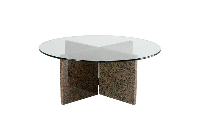 COFFEE TABLE | X Base Round | 36"L 36"W 14"H